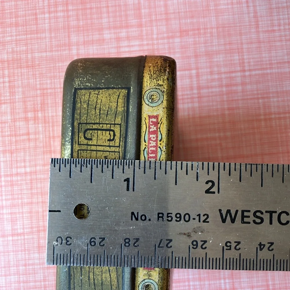 Set of two vintage antique metal cigar tobacco boxes tins advertising tobacciana